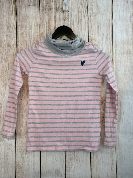 Monocs Langarmshirt rosa/ grau geringelt Gr. 134