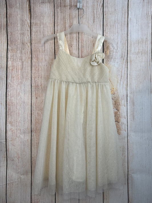 H&M festl. Kleid beige/ glitzer Gr. 122