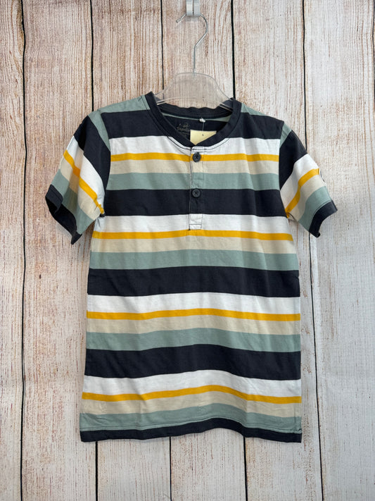 Topolino T-Shirt grau/ hellgrün/weiß/ gelb geringelt Gr. 128