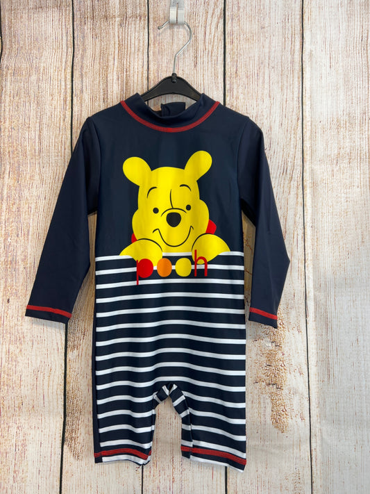 Disney Baby UV Anzug Langarm Dunkelblau und geringelt m. Winnie Puuh Gr. 86
