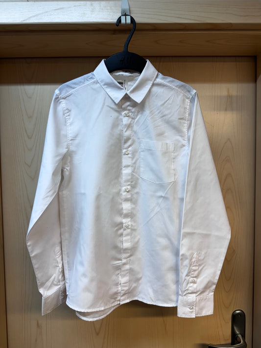 H&M festl. Langarmhemd Weiß Gr. 152