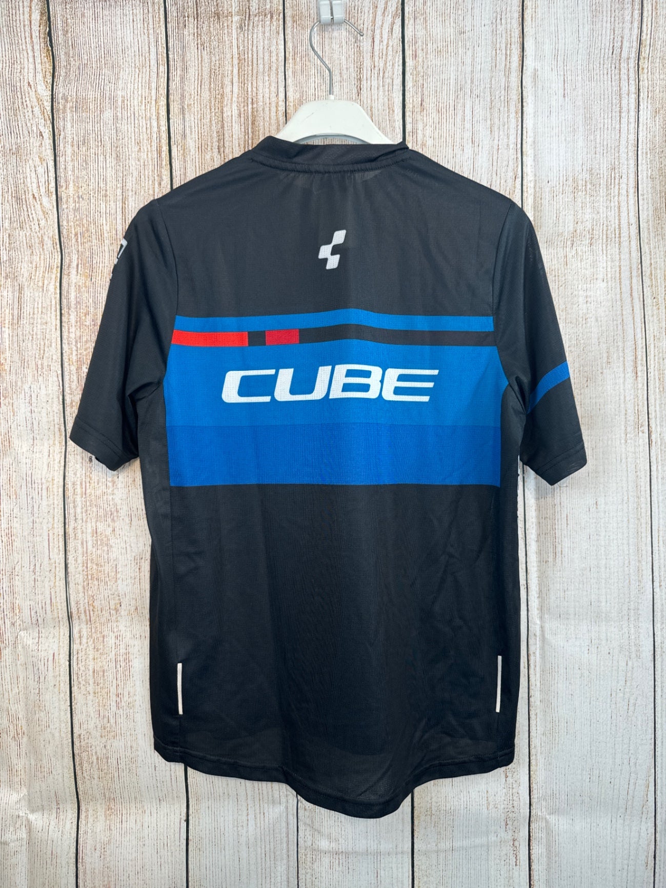 Cube Fahrradshirt schwarz/ blau m. weißer Schrift Gr. 158