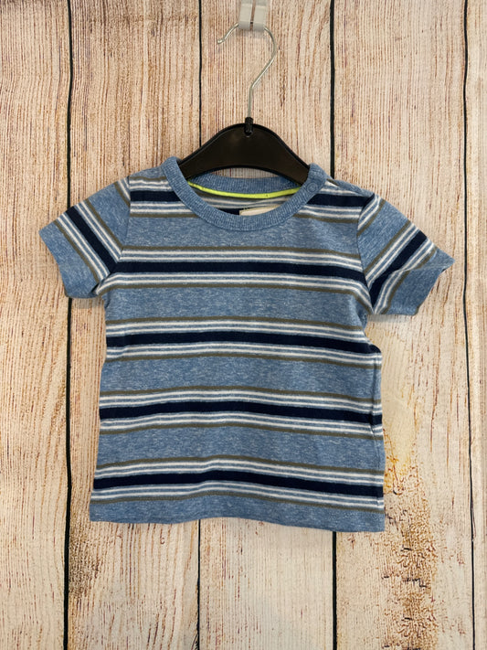 Baby Club T-Shirt Dunkelblau/ hellblau/ weiß geringelt Gr. 74
