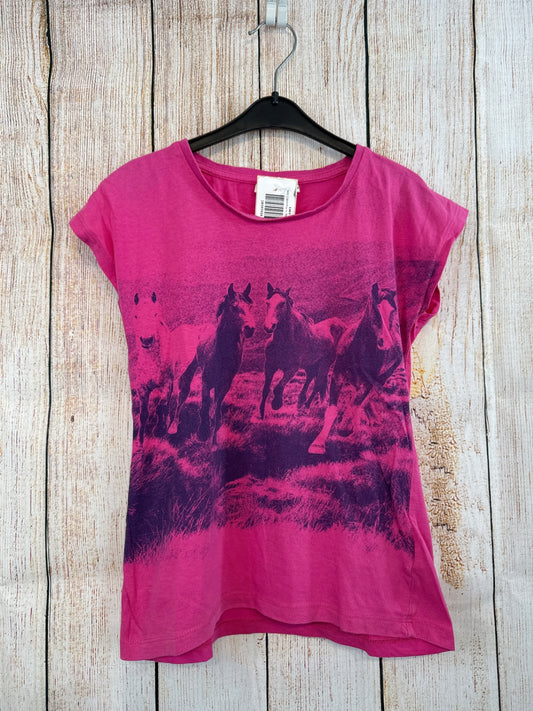 NKD T-Shirt Pink m. Pferden Gr. 134