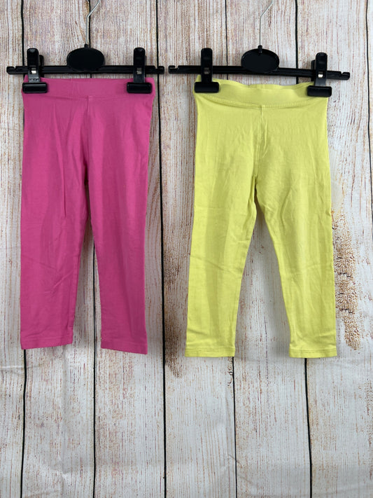 Doppelpack Leggings pink/ gelb Gr. 92