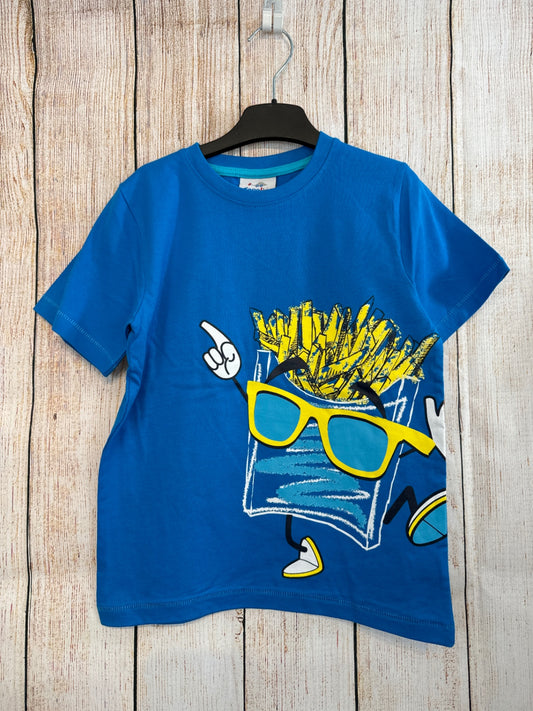 Topolino T-Shirt Blau m. Popcorn Tüte vorn Gr. 122