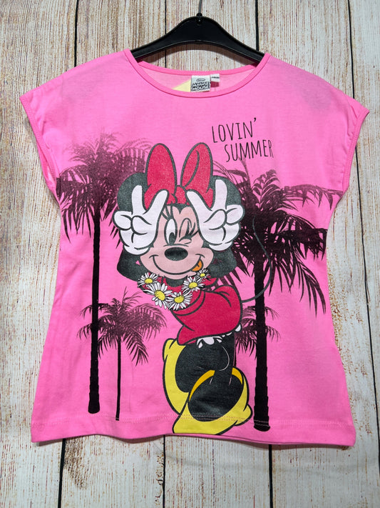 Disney T-Shirt Neonpink m. Minnie Gr. 116