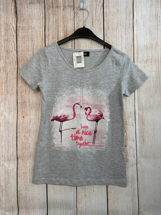 page T-Shirt Grau m. Flamingos Gr. 140