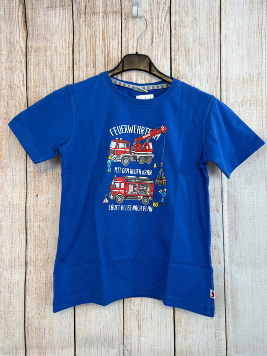 Salt and Pepper T-Shirt Blau m. Feuerwehren Gr. 128