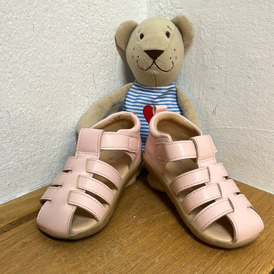 Mädchen Schuhe rosa Kunstleder, Klett von H&M in Größe 21